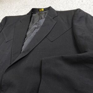 Mesquite Niver Western Blazer Mens 46L Black  Yoke Sport Coat Jacket Cowboy USA